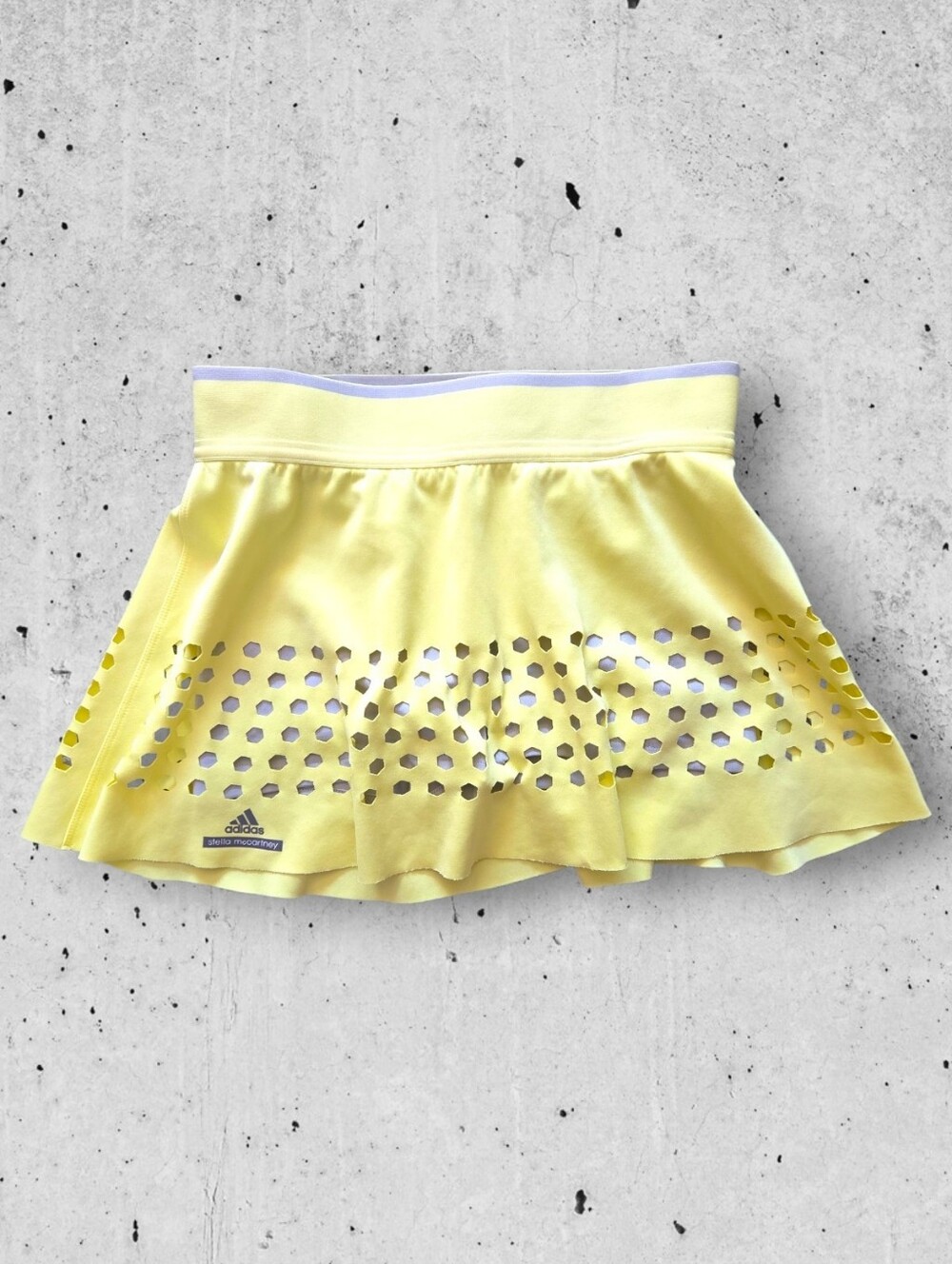 Adidas by Stella McCartney Barricade Laser-Cut Tennis Skort - Butter Yellow XS